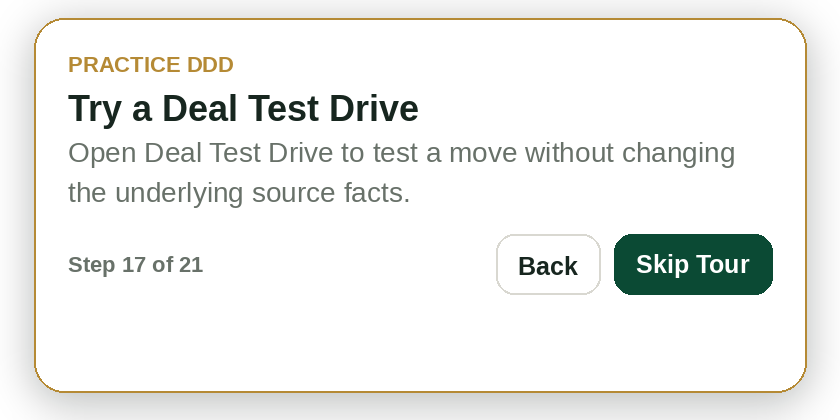 Practice DDD tutorial step: Try a Deal Test Drive